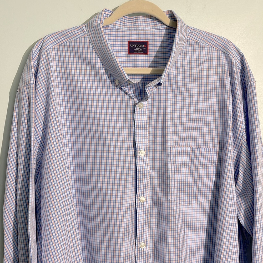 Untuckit Checked Print Button Down Shirt Men’s Xx… - image 4